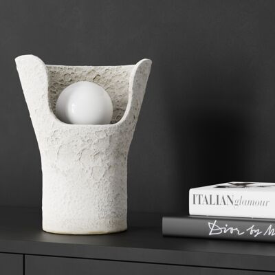 White designer table lamp