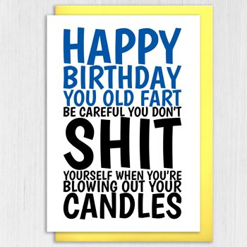 Carte d'anniversaire drôle, impolie et grossière : ne vous chiez pas quand vous soufflez vos bougies 4
