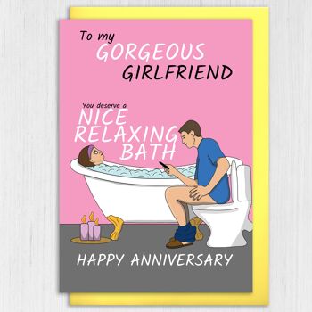 Carte d'anniversaire amusante pour femme ou petite amie : vous méritez un bon bain relaxant. 4
