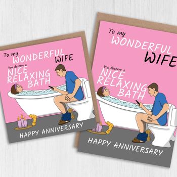 Carte d'anniversaire amusante pour femme ou petite amie : vous méritez un bon bain relaxant. 5