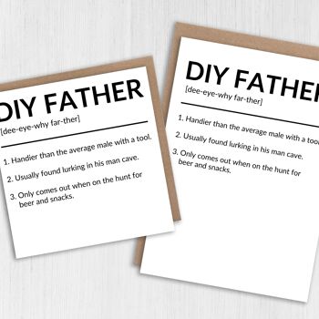 Anniversaire drôle, carte de fête des pères pour papa, père : DIY Father 1