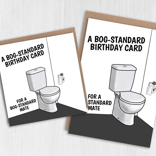 Funny bog standard birthday card for a bog standard mate