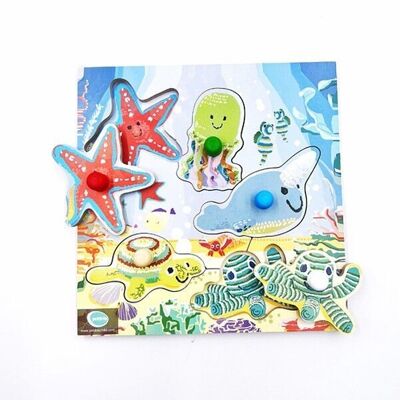 Baby Puzzle Wooden peg jigsaw – under the sea