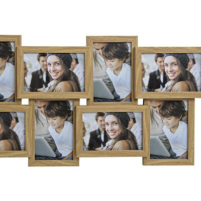 Fotorahmen für 8 Fotos in braun aus Holz/Glas, B58 x H30 cm