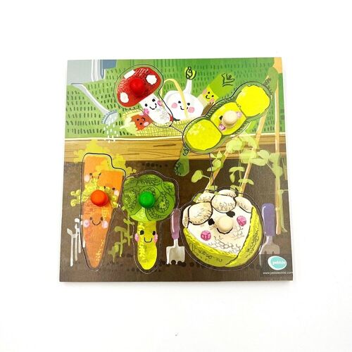 Baby Puzzle Wooden peg jigsaw – vegetable