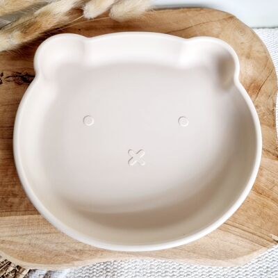 Silicone Plate Bear - Beige
