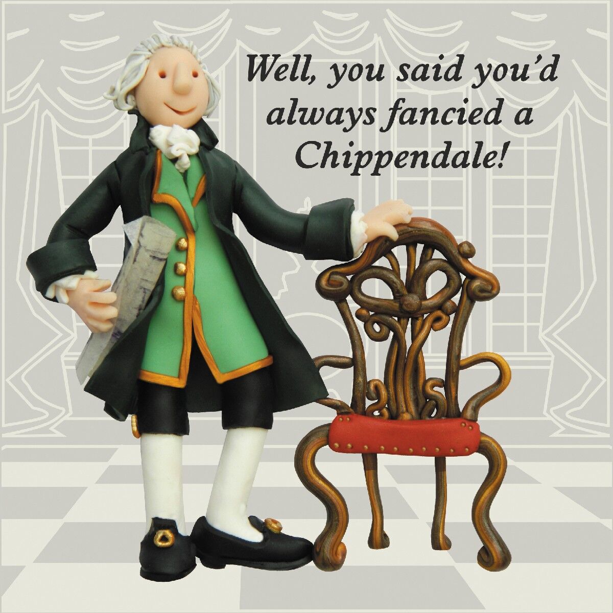 Biglietto d'auguri per la storia di Chippendale di Erica Sturla