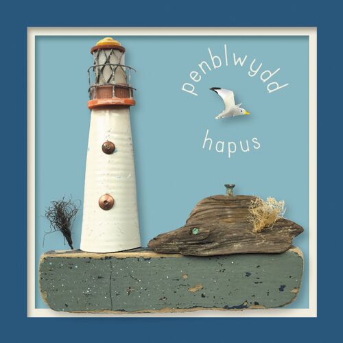 Penblwydd hapus (lighthouse)Welsh birthday card