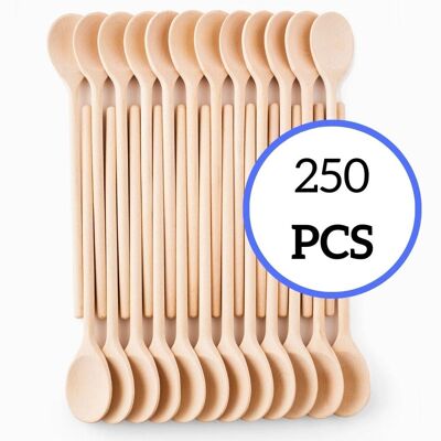 Mr. Woodware - Cucchiai di legno artigianali sfusi - 12 pollici - Set di 250
