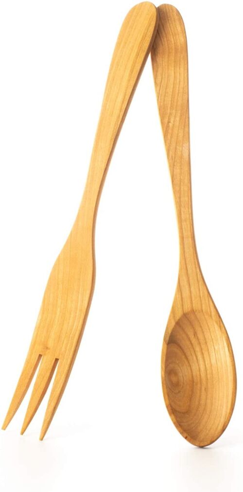 Mr. Woodware - Professional Cherry Wood Kitchen Salad Servers