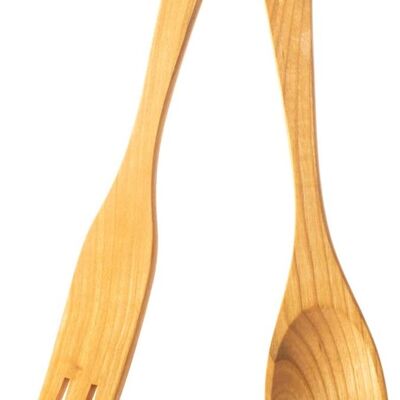 Mr. Woodware - Posate per insalata da cucina professionali in legno di ciliegio