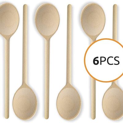 Mr. Woodware - Wooden Cooking Spoons Bulk 12 Inch – Set of 6