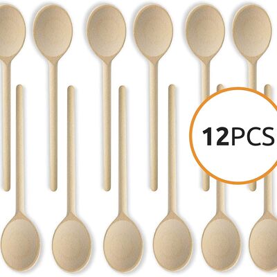 Mr. Woodware - Wooden Kitchen Spoons 10 Inch – Set of 12