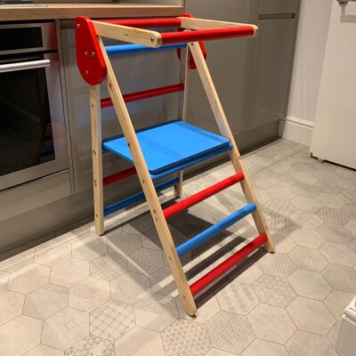 Torre pieghevole per bambini da cucina - Ispirata a Montessori (QBS001)