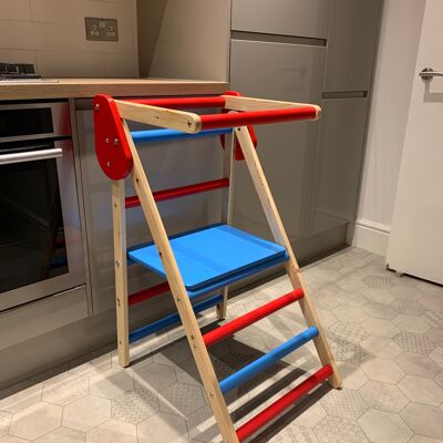 Foldable Kitchen Toddler Helper Tower - Montessori Inspired (QBS003)