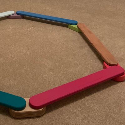 Early Years Wooden Balance Beam, Montessori Inspired - CHOOSE YOUR OWN - Hexagon (6 Boards) (QBS141)