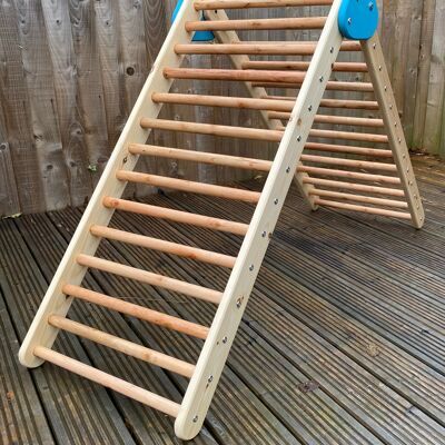 Pikler / Montessori Inspired Early Years Climbing Triangle - 14 Rung - Natural Wood (QBS173)