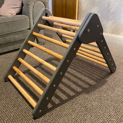Pikler / Montessori Inspired Early Years Climbing Triangle - 8 Rung - Natural Wood (QBS177)