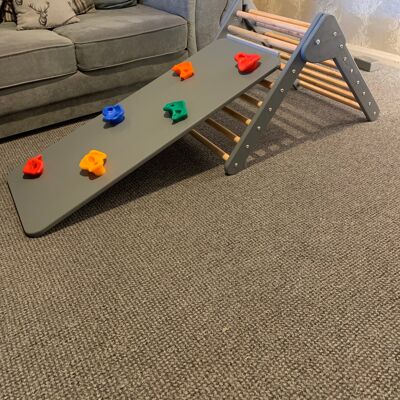 Pikler / Montessori Inspired Early Years Climbing Triangle with Climber - 8 Rung - Bright Rungs (QBS182)