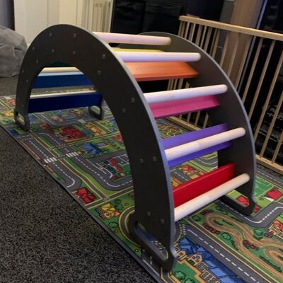 Pikler / Montessori Inspired Early Years Rocking Climbing Arch - Pastel (QBS185)