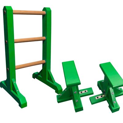 Duo Set – 3 Tier Ladder with Pair of Mini Pedestals (Rectangle Grip) - Green (QBS339)