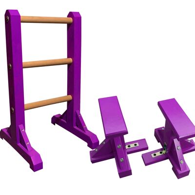 Duo Set – 3 Tier Ladder with Pair of Mini Pedestals (Rectangle Grip) - Purple (QBS341)