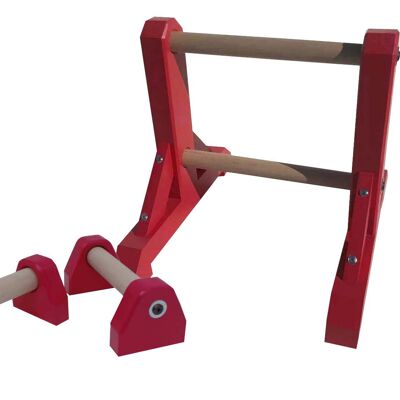 Duo Set – 2 Tier Ladder with Pair of Mini Paralettes - Red (QBS366)