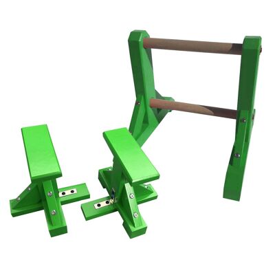 DUO SET - 2 Tier Ladder with Pair of Mini Pedestals (Rectangle Grip) - Green (QBS387)
