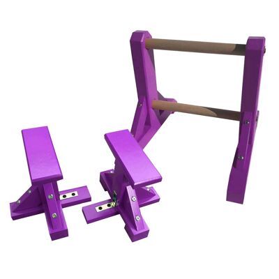 DUO SET - 2 Tier Ladder with Pair of Mini Pedestals (Rectangle Grip) - Purple (QBS389)