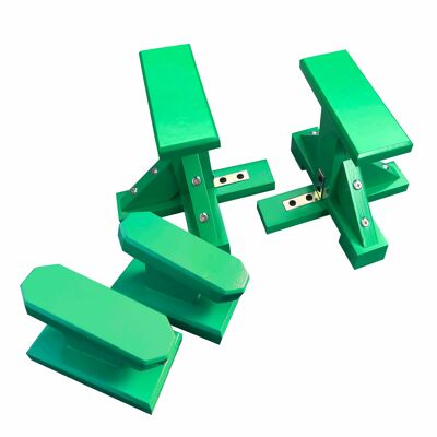 DUO SET - Pair of Mini Pedestal (Rectangle Grip) and Yoga Block - Green (QBS497)