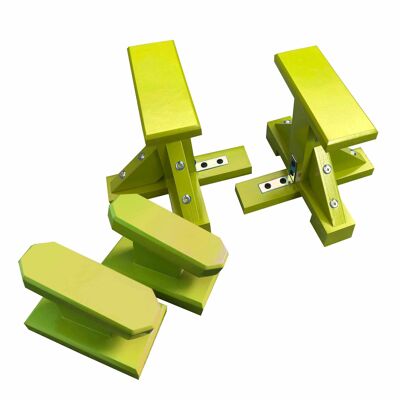 DUO SET - Pair of Mini Pedestal (Rectangle Grip) and Yoga Block - Yellow (QBS499)