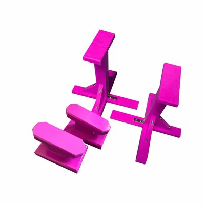 DUO SET - Standard Pedestals (Rectangle Grip) and Yoga Block - Hot Pink (QBS500)