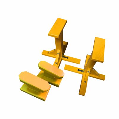 DUO SET - Standard Pedestals (Rectangle Grip) and Yoga Block - Orange (QBS504)