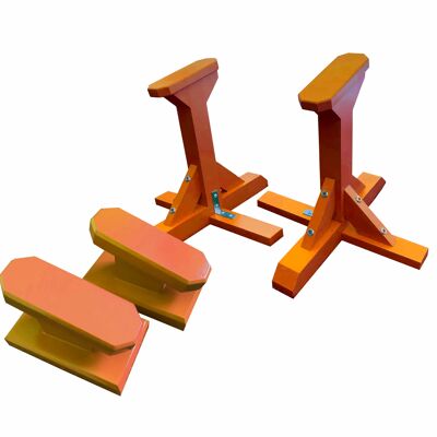 DUO SET - Angled Pedestals (Octagonal Grip) and Yoga Blocks - Orange (QBS516)