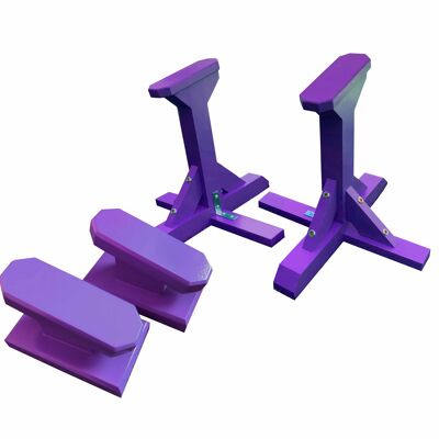 DUO SET - Angled Pedestals (Octagonal Grip) and Yoga Blocks - Purple (QBS521)