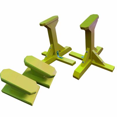 DUO SET - Angled Pedestals (Octagonal Grip) and Yoga Blocks - Yellow (QBS523)