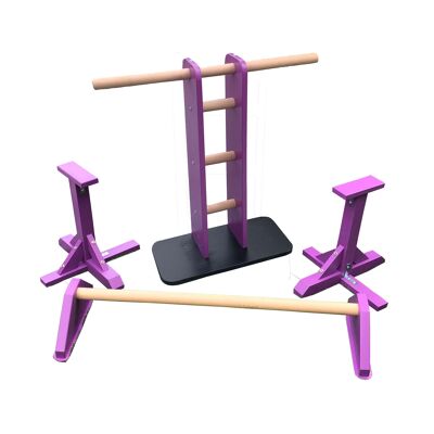Combo Set - Hip Flexor, Handstand Bar and Pair of Standard Pedestals - Purple (QBS535)