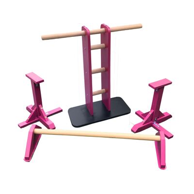 Combo Set - Hip Flexor, Handstand Bar and Pair of Standard Pedestals - Baby Pink (QBS539)