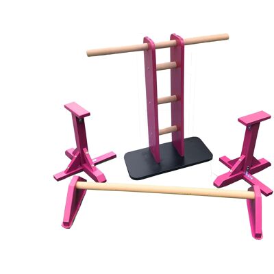 Combo Set - Hip Flexor, Handstand Bar and Pair of Standard Pedestals - Baby Pink (QBS539)