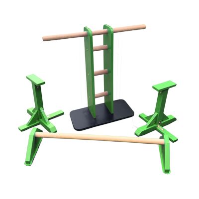 Combo Set - Hip Flexor, Handstand Bar and Pair of Standard Pedestals - Green (QBS540)