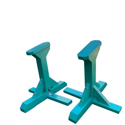 Pair of Angled Pedestal Strength Trainers - Octagonal  Grip - Turquoise Blue (QBS559)