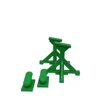 DUO SET - Angled Pedestals (Rectangle Grip) and Yoga Block - Green (QBS623)