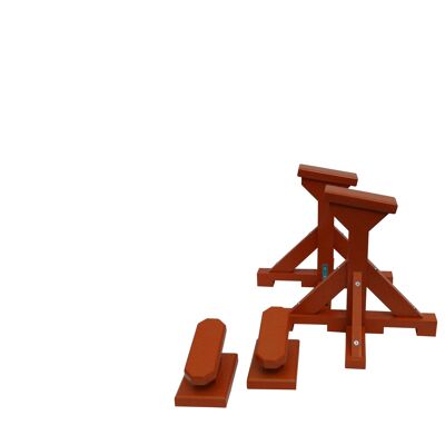 DUO SET - Angled Pedestals (Rectangle Grip) and Yoga Block - Orange (QBS624)