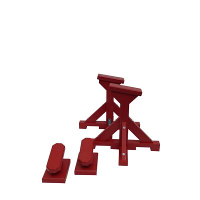 DUO SET - Angled Pedestals (Rectangle Grip) and Yoga Block - Red (QBS625)