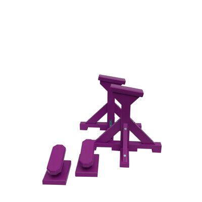 DUO SET - Angled Pedestals (Rectangle Grip) and Yoga Block - Purple (QBS629)