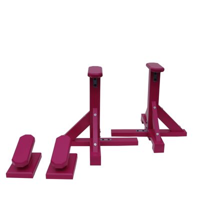 DUO SET - Standard Pedestals (Octagonal Grip) and Yoga Blocks - Hot Pink (QBS632)