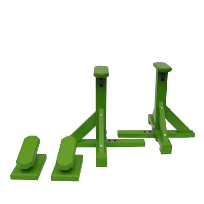 DUO SET - Standard Pedestals (Octagonal Grip) and Yoga Blocks - Green (QBS635)