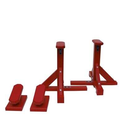 DUO SET - Standard Pedestals (Octagonal Grip) and Yoga Blocks - Red (QBS637)