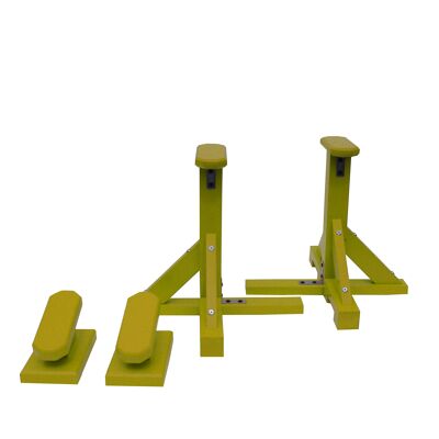 DUO SET - Standard Pedestals (Octagonal Grip) and Yoga Blocks - Yellow (QBS643)
