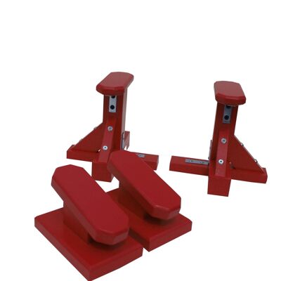 DUO SET - Pair of Mini Pedestal (Octagonal Grip) and Yoga Block - Red (QBS652)